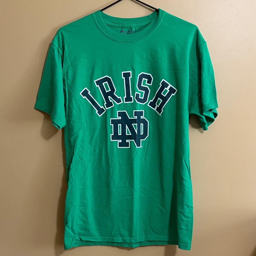 Like New Official Notre Dame Champion Men's Green Irish Tee Size Medium